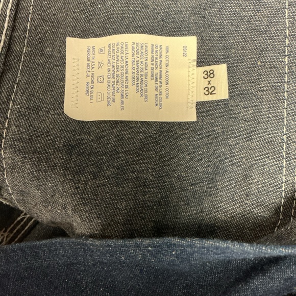 Dickies Dark Blue Denim bibs size 38x32 , 30 inch inseam brand new - Picture 3 of 9